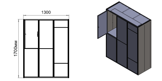 Чертёж постамата МФК-Box M